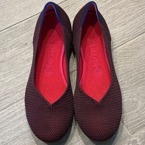 Rothy's Women's Burgundy Knit Flats with Red Insole